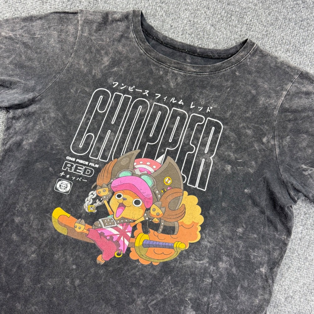 Ripple Junction One Piece Film Red T-Shirt L Black Chopper Acid Wash Women